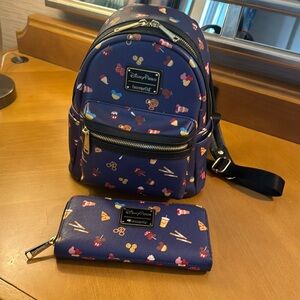 Disney Parks Loungefly Backpack and wallet